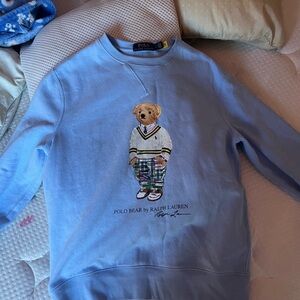 Ralph Lauren Light Blue Crewneck with Bear Motif
